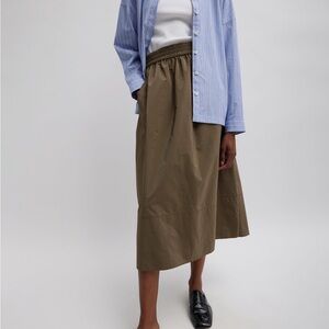 Tibi Nylon Pull On Full Skirt